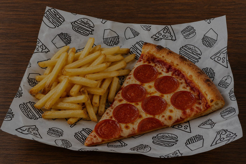 Papel para pizzas, papas o hamburguesas (burger)