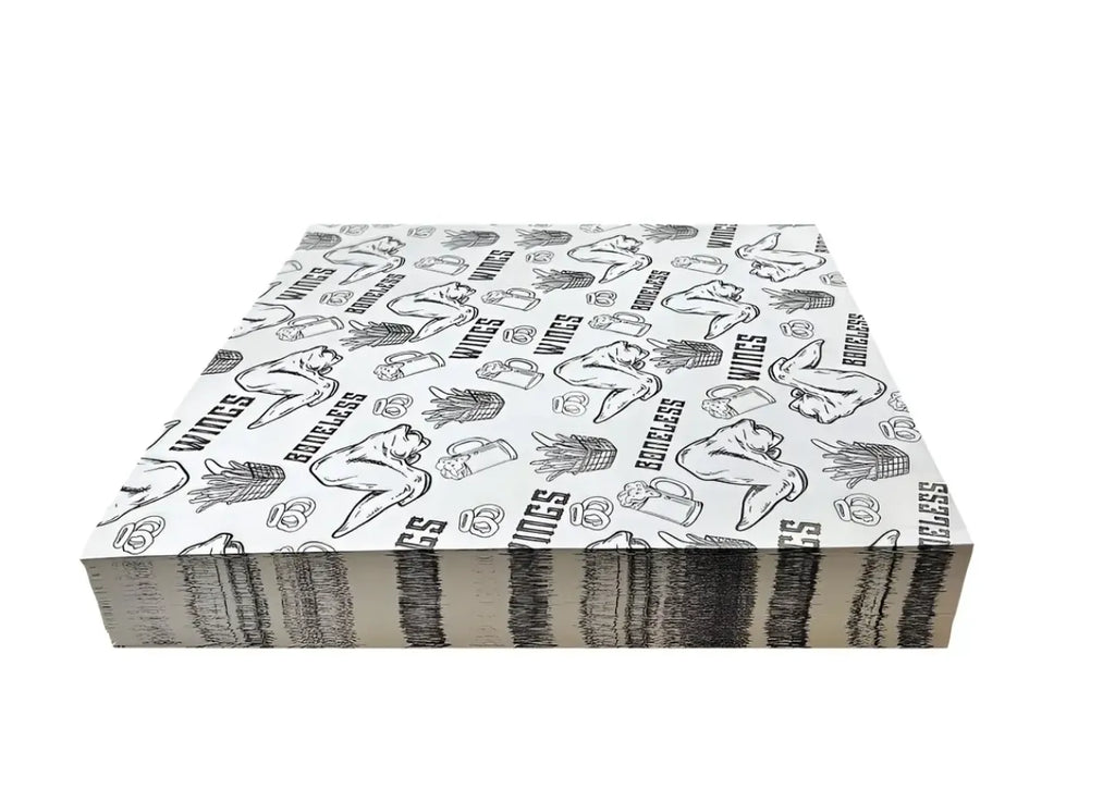 1000 piezas papel encerado alitas color negro 29x34cm