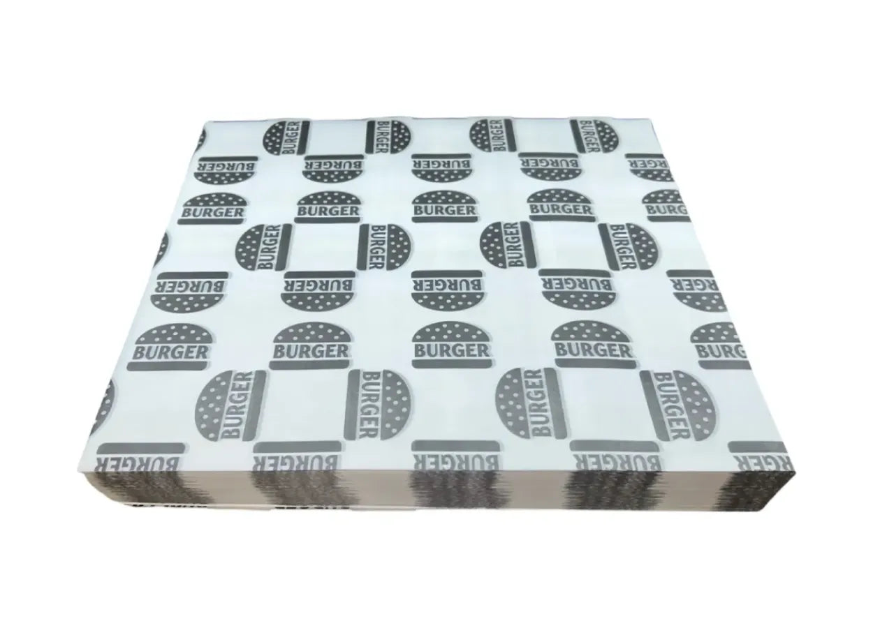 1000 piezas papel encerado burger color negro 22x29cm
