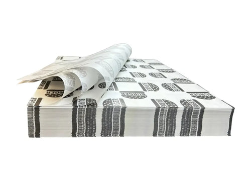 1000 piezas papel encerado burger color negro 20x30cm