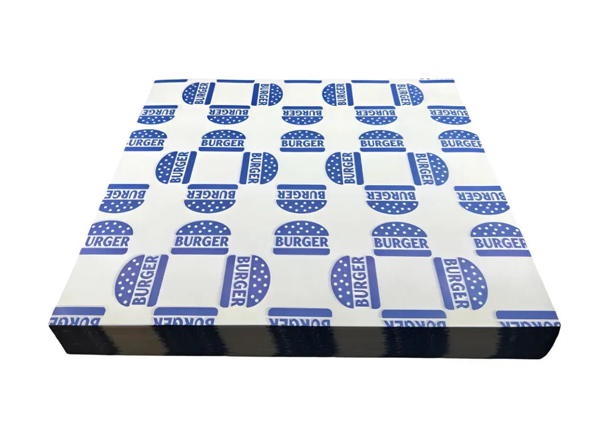 1000 piezas papel encerado burger color azul 20x30cm