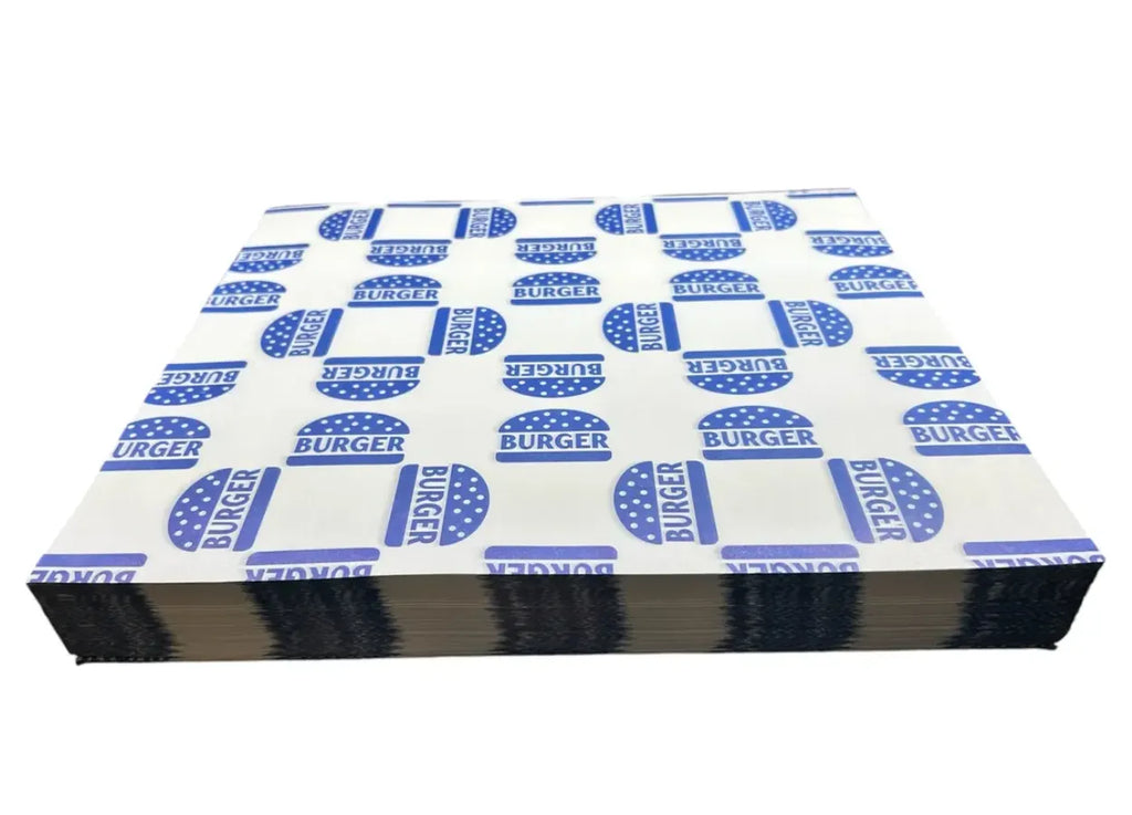 1000 piezas papel encerado burger color azul 20x30cm
