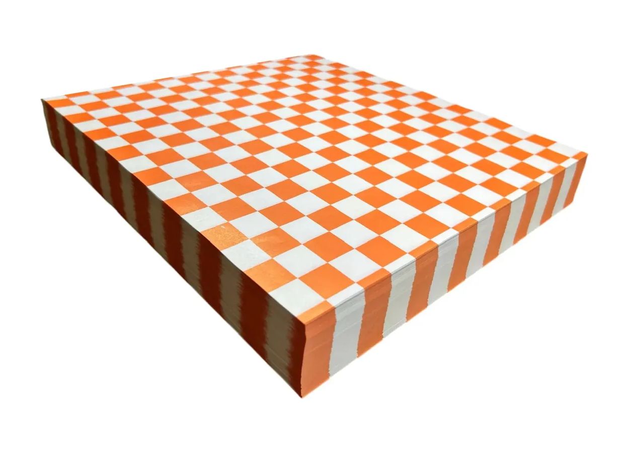 1000 Pz Papel Encerado Cuadros Color Naranja 20x30
