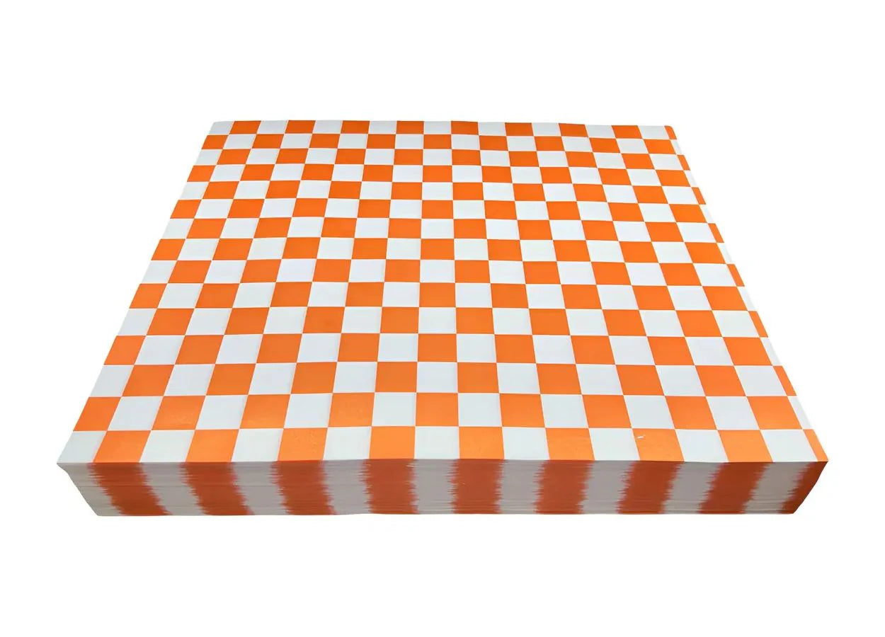 1000 piezas papel encerado cuadros color naranja 30x30cm
