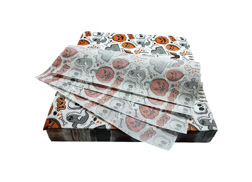100 piezas papel encerado impreso halloween 20x30cm 35g