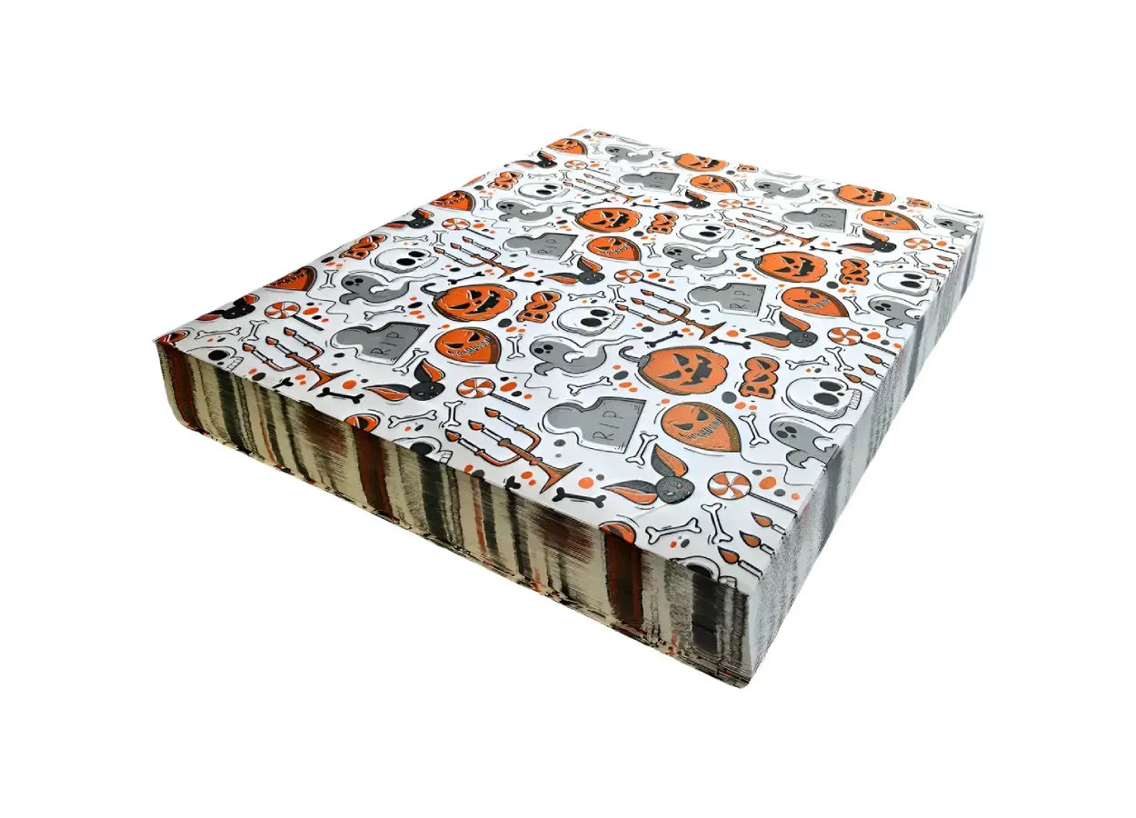 100 piezas papel encerado impreso halloween 20x30cm 35g