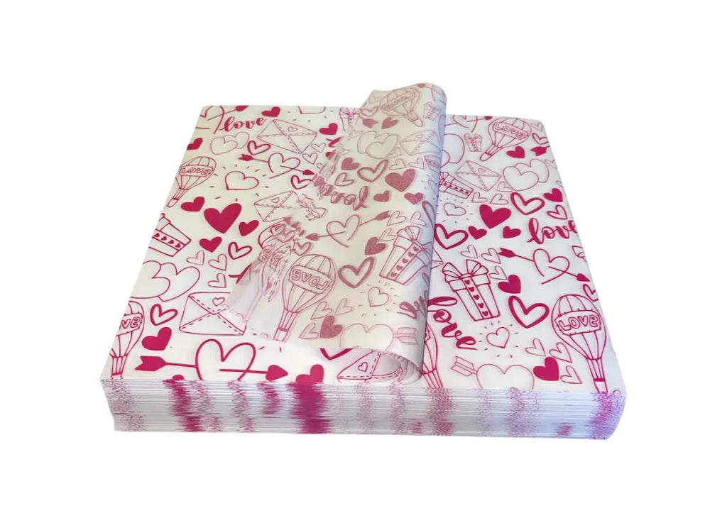 100 piezas papel encerado resistente diseño love 30x30cm