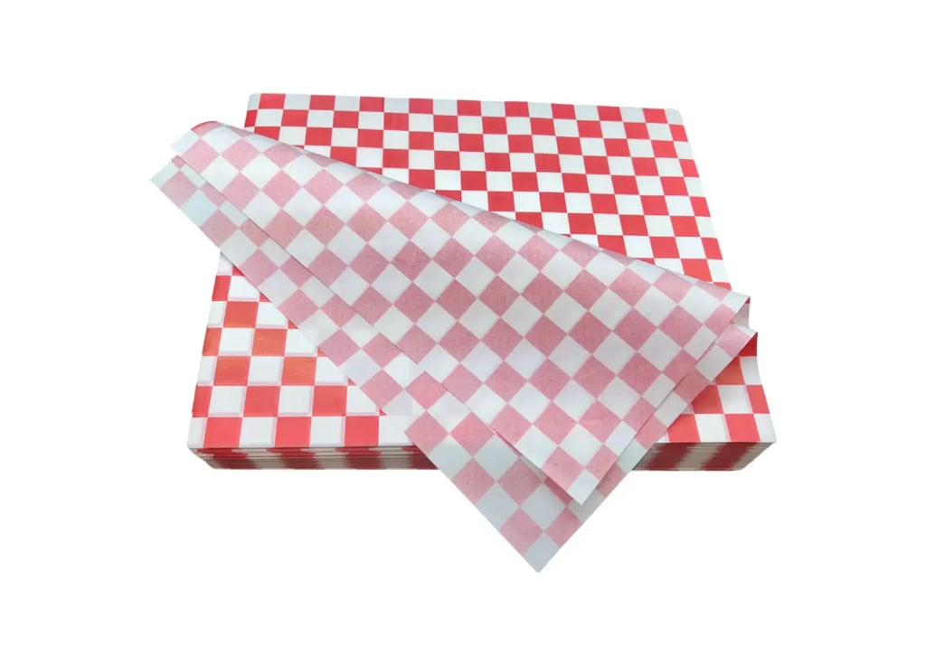 1000 piezas papel encerado cuadros color rojo 30x30cm